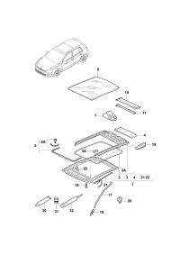 5GD877045-Frame, sliding roof opening does not include: