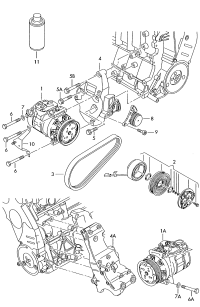 8D0260805P-Ac compressor with magnetic clutch