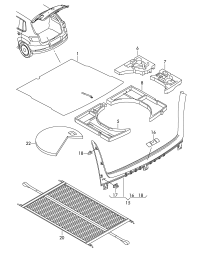 5K6863463-Felt, trunk lid