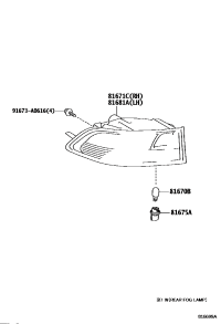 8167160160-LENS & BODY, BACK-UP LAMP, RH