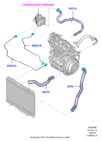 8V218B081BD-HOSE ASSY-EGR COOLER,OUT