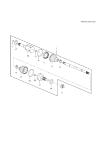 84057102-Shaft, front drive half