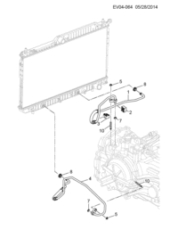 9004418-Hose, oil cooler upper (incl. 2,3, 7,8)