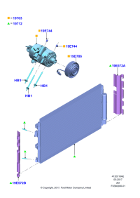FR3Z19712D-CONDENSER ASSY-COOLER