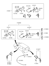 81905H1930-KEY & CYLINDER SET-LOCK