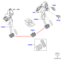 LR027629-Pedal & bracket assy