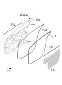 82110O1000-W/STRIP-FR DR BODY SIDE LH