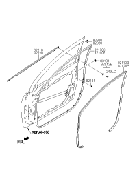 821103S000RY-W/STRIP-FR DR BODY SIDE LH