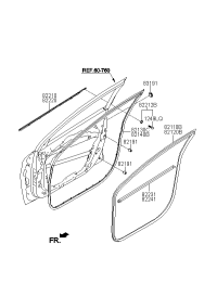 82110F0500-W/STRIP-FR DR BODY SIDE LH