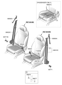 88830S8000NNB-BUCKLE ASSY-FRONT SEAT BELT,RH