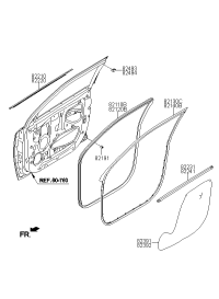 82210S6000-W/STRIP ASSY-FR DR BELT O/S LH