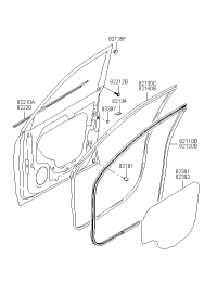 821202E000DD-Weatherstrip, front door frame, rh