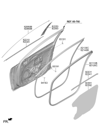 82110L6000-W/STRIP-FR DR BODY SIDE LH