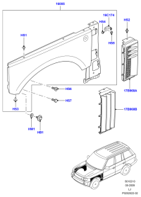 LR011353-GRILLE ASSY-REAR COOLER,OUTLET