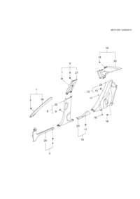 26203873-Garnish assy-windshield (incl. 2,19)