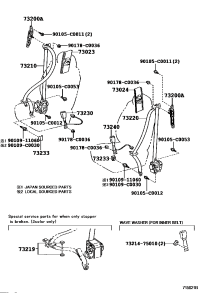 7302406090B1-PLATE SUB-ASSY, FRONT SHOULDER BELT ANCHOR, LH