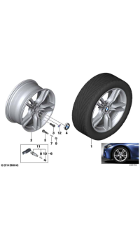36117845880-Ornament silver 2-disc rim