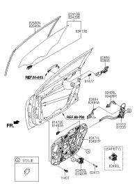 82450F2000-MOTOR ASSY-FR P/WDW.LH
