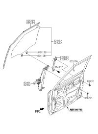 824012X000-REGULATOR ASSY-FR DR WDO LH