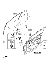82401F9020-REGULATOR ASSY-FR DR WDO LH