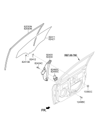 824030U010-REG ASSY FRDR LH P/W