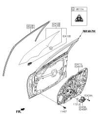 82410D6000-GLASS DOOR LH FRONT