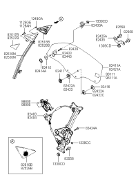 824112C010-GLASS DOOR LH FRONT