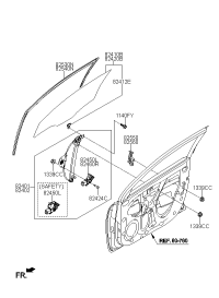 82420H2000-GLASS DOOR RH FRONT
