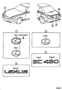 7544124050-PLATE, LUGGAGE COMPARTMENT DOOR NAME, NO.1