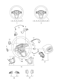 80A419091LMJM-Steering wheel (leather, htr)