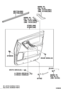 676100F040E0-BOARD SUB-ASSY, FRONT DOOR TRIM, RH
