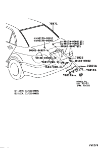 7557112860-MOULDING, BACK WINDOW, OUTSIDE UPPER