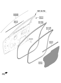 82210Q3000-W/STRIP ASSY-FR DR BELT O/S LH