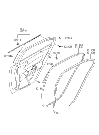 832203K010-W/STRIP ASSY-RR DR BELT O/S RH