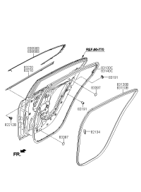 83860D1000-MOULDING ASSY-RR DR FRAME,RH