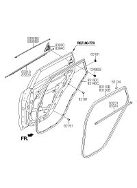 83110G5000-W/STRIP-RR DR BODY SIDE LH