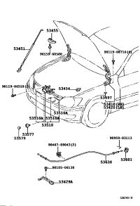 5363053010-CABLE ASSY, HOOD LOCK CONTROL
