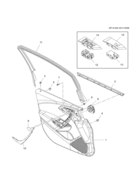 13328430-Garnish assy-side door (with ambient lamp) (incl. 2-5)