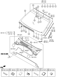 861312W000-MOULDING ASSY-W/SHLD SIDE LH