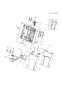 13263037-Parts of the rear seat latch (1, 20)