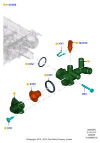 XS7Q8575AA-THERMOSTAT ASSY