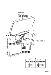 6980328030-REGULATOR SUB-ASSY, REAR DOOR WINDOW, RH