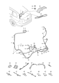 5G0937545-Clutch support harness, for rear hatch cover