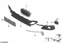 51117384653-GRILLE LH-FR. BUMPER/E60/545