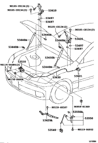 5342030250-HINGE ASSY HOOD LH