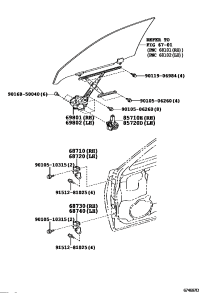 6874030080-HINGE ASSY, FRONT DOOR, LOWER, RH/LH