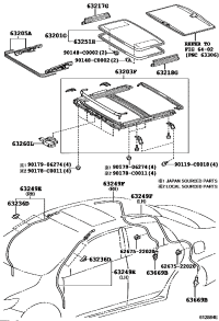6320102060-GLASS SUB-ASSY, SLIDING ROOF