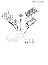 90924712-Block, accessory wiring harness (incl. 2,7)