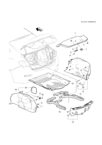 39014126-Garnish, trunk lid inside