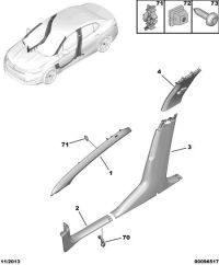 96764491DS-Garnish, front wind window pillar